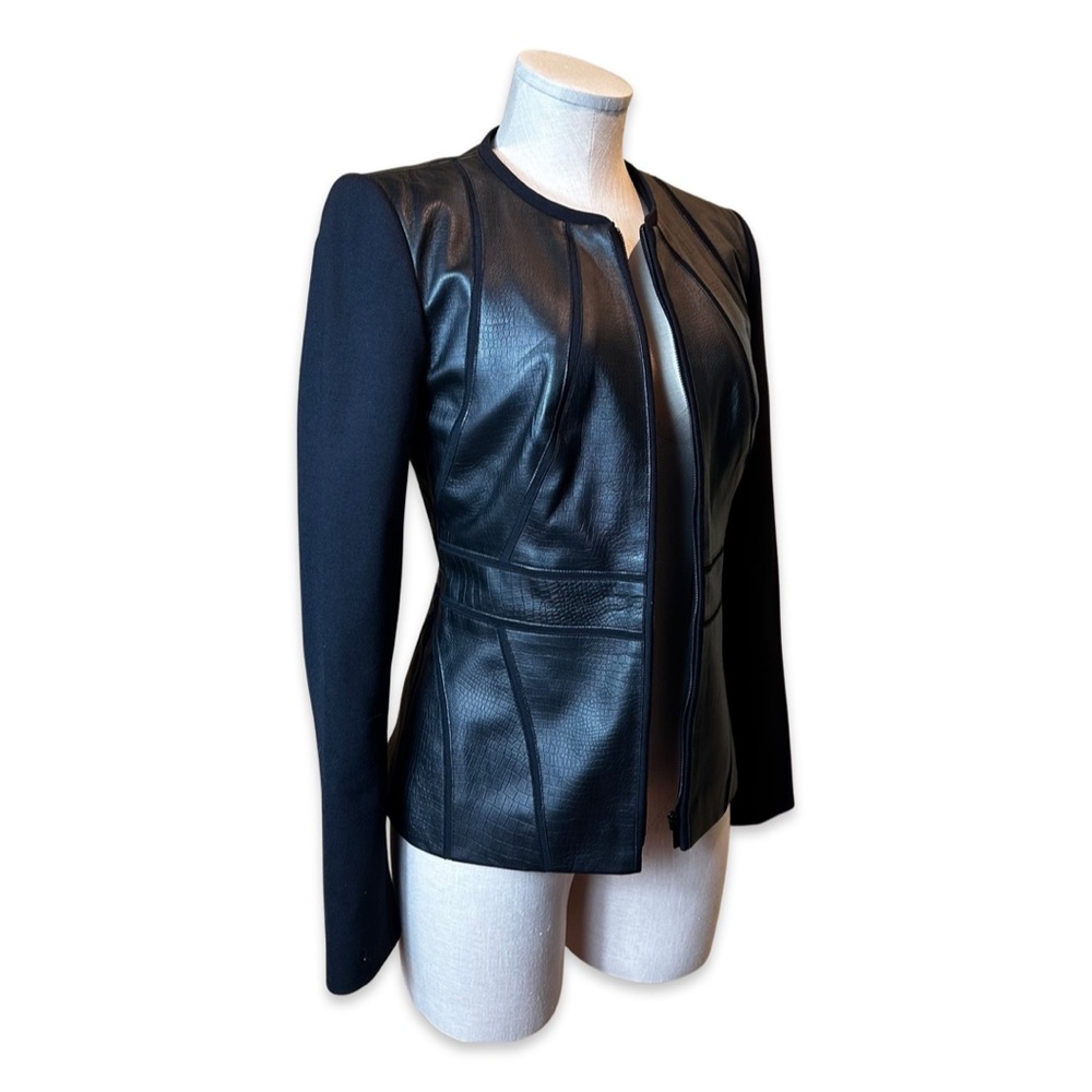 Classiques Entier Stamped Leather & Sunmosa Ponte Jacket Size: XS Color: Black